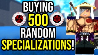 Buying 500 Random Specializations in Project XL