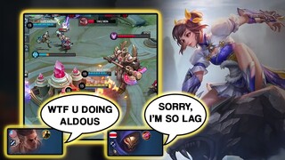 What Happens When The Core Is Feeding Cuz Of Lag | Mobile Legends