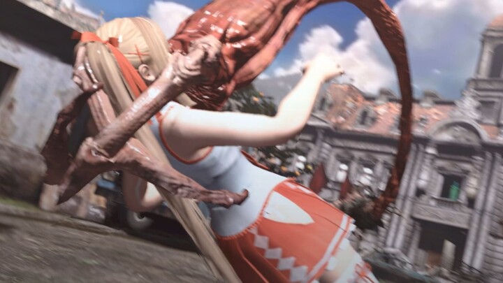 [Resident Evil 6] Mary Rose dengan kostum penyihir dimakan sebagai mie