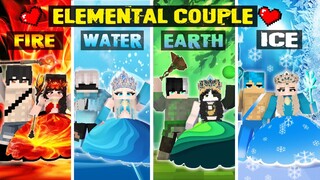 FIRE COUPLE VS EARTH, WATER AND ICE COUPLES - LOVE STORY - MINECRAFT ANIMATION PART 2