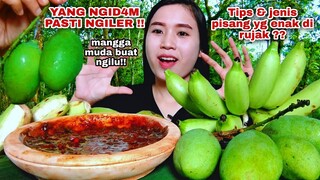 MUKBANG PISANG MENTAH RUJAK PISANG MENTAH, MANGGA MUDA#mukbang#ngerujak#rujakviral