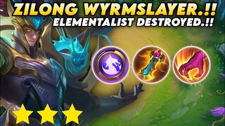 ZILONG WYRMSLAYER.!! ELEMENTALIST GOT DESTROYED EASILY.!! MAGIC CHESS MOBILE LEGENDS