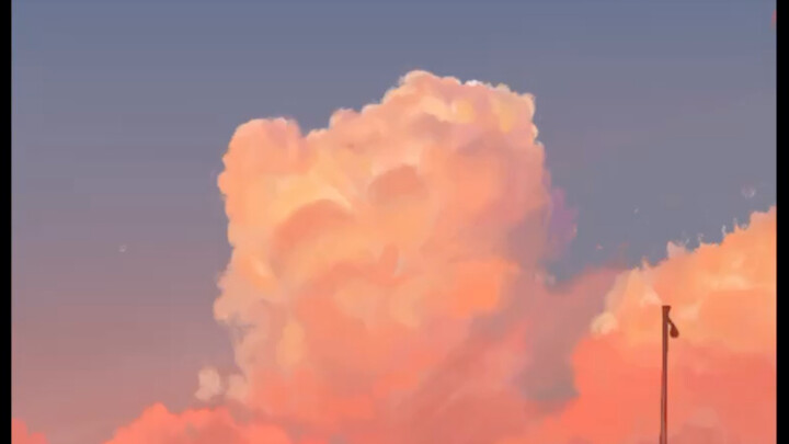 [Procreate] Đám mây và bầu trời hoàng hôn