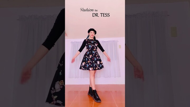 Vintage Black Jewel Print Dress #shorts
