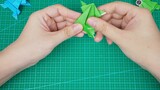 Childhood origami little frog, this jump is too far!