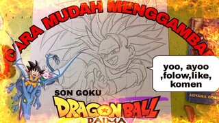 cara yg paling sangat mudah menggambar anime dragonball daima son Goku part.1 sketsa