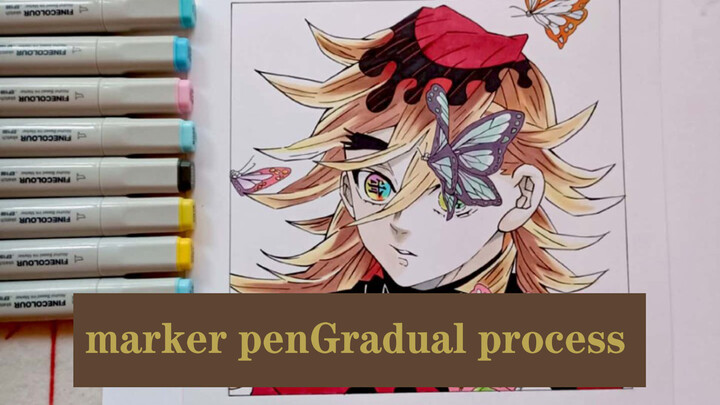 [Demon Slayer - Douma] Coloring with Marker Pens