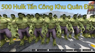 GTA 5 Mod - 500 Hulk Khổng Lồ Xanh Đại Náo Tấn Công Khu Quân Đội