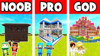 Mini World NOOB vs PRO vs GOD BEAUTIFUL CASTLE-Mini Wolrd-Animation-Mr.Qiang