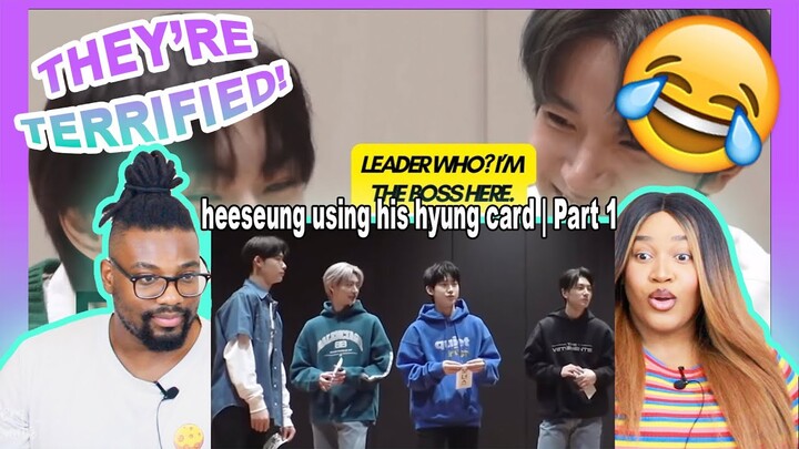 heeseung using his hyung card | Part 1| REACTION