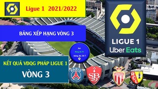 Kết quả Vòng 3 Vô địch quốc gia Pháp I Bảng xếp hạng vòng 3 I Ligue 1