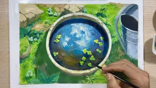 Painting In Opaque Watercolor  | Four Leaf Clover Overwater