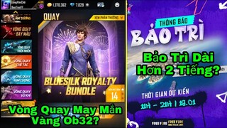 [Garena Free Fire]/Bảo Trì Kéo Dài Thêm 2 Tiếng?Review Gói Đồ VQMM Vàng Ob32,Thông Số Chỉnh Sửa Súng