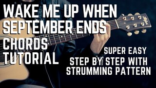 Greenday- Wake me up when September ends COMPLETE Guitar Chords Tutorial MADE EASY