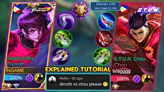 DYRROTH VS CHOU | EXP LANE🔥 EXPLAINED TUTORIAL!!! MLBB