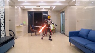 Gunakan wajah kartu lightsaber untuk melawan Kamen Rider Faiz (pengenalan dengan unduhan plug-in lig