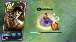 YIN MENDAPATKAN SKIN TERBARU EREN YAEGER | GAMEPLAY YIN SKIN EREN YAEGER MLBB X AOT