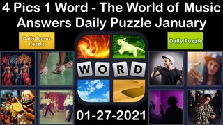 4 Pics 1 Word - The World of Music - 27 January 2021 - Answer Daily Puzzle + Daily Bonus Puzzle