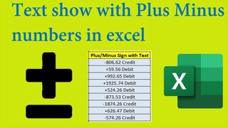 Text show with Plus Minus numbers in excel | Excel Expert Bangladesh