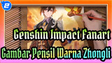 Menggambar Zhongli Genshin Impact dengan Pensil Warna_2