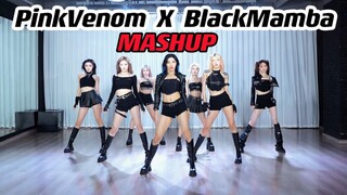 ห้องซ้อมเต้น PinkVenom & BlackMamba Mashup เหมาะสำหรับการแสดงโดยไม่ต้องฉี่ตลอดการแสดง