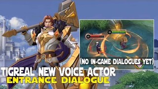 TIGREAL NEW VOICE ACTOR NEW DIALOGUE IN ENTRANCE ANIMATION MOBILE LEGENDS NEW UPDATE MLBB NEWS!