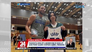 Pagkikita nina BTS member na si Suga at GSW point guard Stephen Curry, trending | 24 Oras