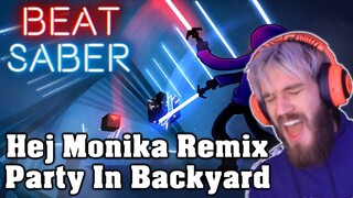 Beat Saber - Pewdiepie Hej Monika Remix - Party In Backyard (custom song) | FC