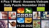 4 Pics 1 Word - Vietnam - 29 November 2020 - Daily Puzzle + Daily Bonus Puzzle - Answer -Walkthrough