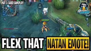 MLBB NATAN EMOTE, GET AND FLEX IT NOW! PART 3: SABER GAMEPLAY