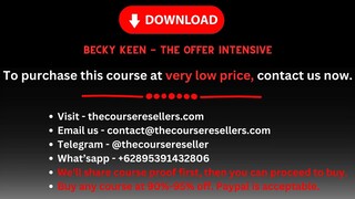 Becky Keen - The Offer Intensive