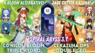 C0 Nilou Bloom Triple Hydro & C1 Kazuha DPS Double Geo | Spiral Abyss 3.1 Floor 12 - 9⭐