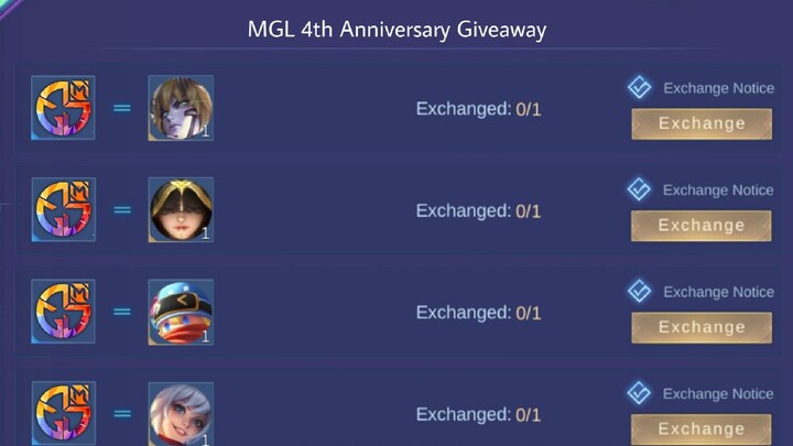 New Secret Event Get Free Permanent Epic to Elite Skin Rewards on MGL 4th Anniversary!