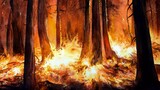 [Vẽ màu nước] "Đám cháy rừng" (Dạy bạn cách phối màu + Các bước vẽ)
