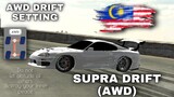 Tutorial (AWD) DRIFT SETTING TOYOTA SUPRA | CAR PARKING MULTIPLAYER MALAYSIA