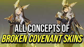 All Concepts of Broken Covenant Skins | MF | Riven | Xayah | Rakan | Cho'gath | League of Legends