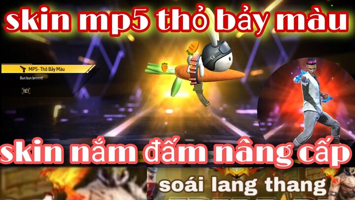 Free fire| quay skin mp5 thỏ bảy màu - thành công nhận skin nắm đấm nâng cấp