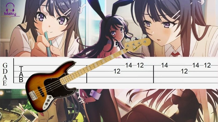 Seishun Buta Yarou wa Bunny Girl Senpai no Yume wo Minai ED Fukashigi no Carte [Bass Tabs Tutorial]