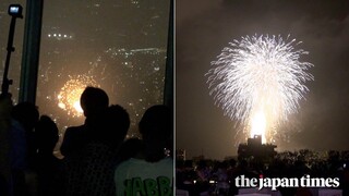 Sumida River Fireworks Festival 2019 seen from Tokyo Skytree