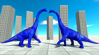 COLORED DINOSAURS vs ITSELF ON BRIDGE