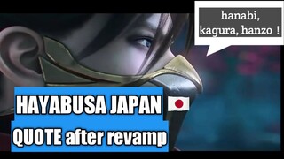 Hayabusa Revamp Japanese voice quote| MLBB