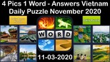 4 Pics 1 Word - Vietnam - 03 November 2020 - Daily Puzzle + Daily Bonus Puzzle - Answer -Walkthrough