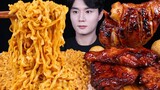 [Mukbang TV] - Mì sợi và gà nướng vị cay | ASRM
