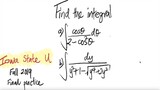 Iowa State U [Fall 2019]: integral Find the integral