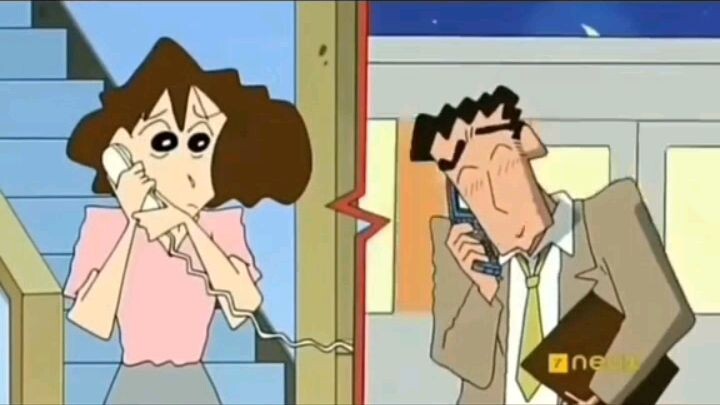 crayon shinchan - menjemput papa di halte bus