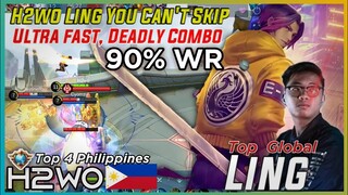 H2wo Ling Most Dangerous in Philippines!!! Ultra Fast Combo || Top Global Player H2wo