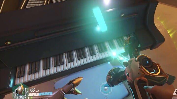 Chơi "The Lonely Warrior" trên piano tại Overwatch