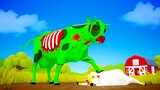 Zombie Animals Farm Diorama - Zombie Cow | Funny Zombie Gorilla Save Farm Animals from Fox Trap