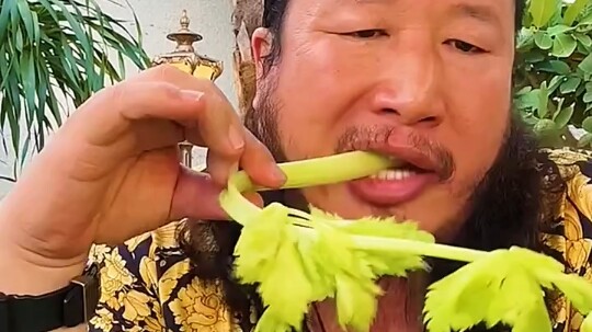 Saudara Mao merasa bosan makan daging sapi dan daging kambing, jadi ia memakan makanan vegetarian se