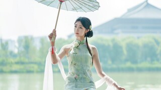 ”雨过天晴，湖畔巧遇佳人”【竖屏】